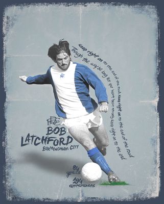 Bob Latchford Signed Limited Edition Birmingham City Art Print