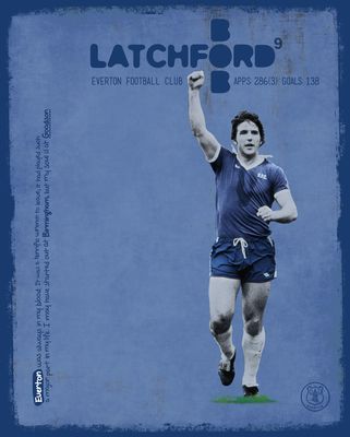 Bob Latchford Signed Limited Edition Everton Art Print