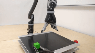 Learning by playing - Real robot arm gif