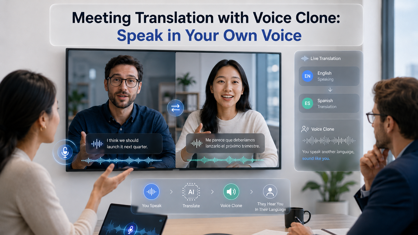 Meeting Translation with Voice Clone: Speak in Your Own Voice