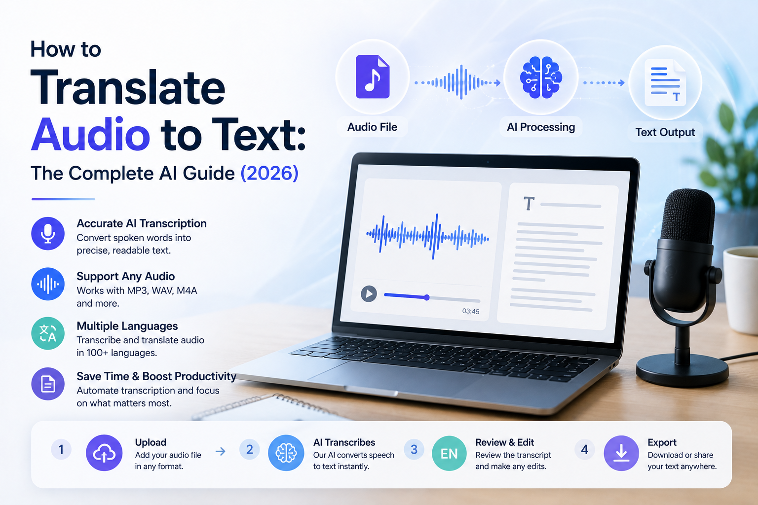 How to Translate Audio to Text: The Complete AI Guide (2026)