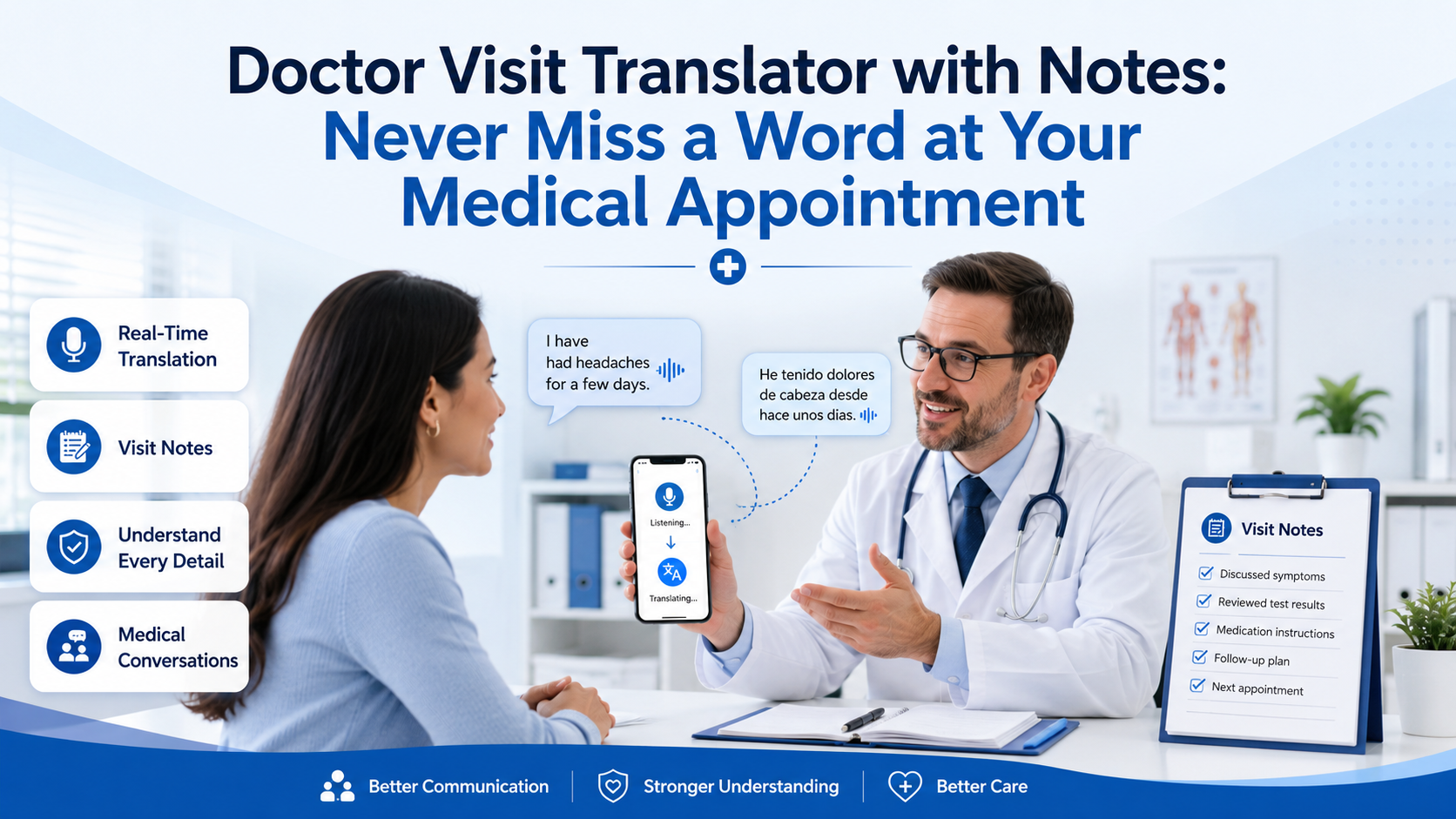 Doctor Visit Translator with Notes: Never Miss a Word at Your Medical Appointment