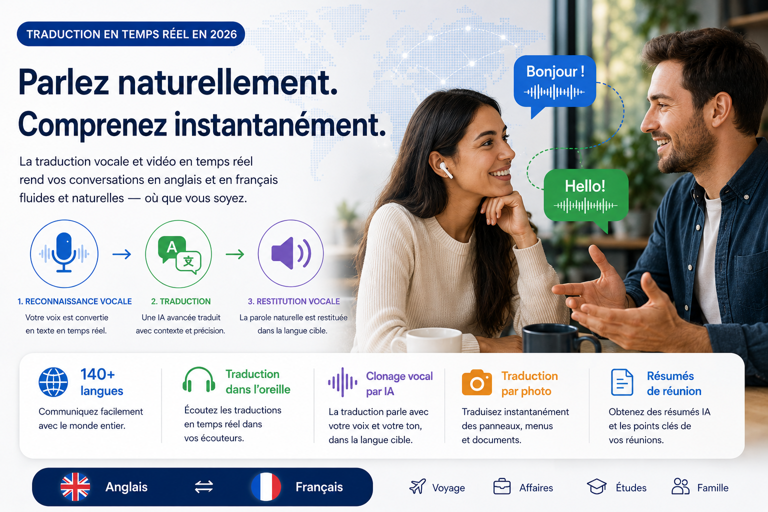 Comment fonctionne la traduction vocale en temps réel: Guide 2026