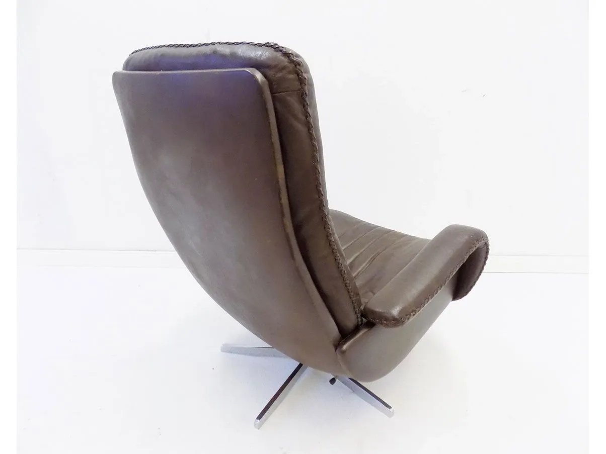 Vintage Drehstuhl S 231 aus Leder (braun) 5