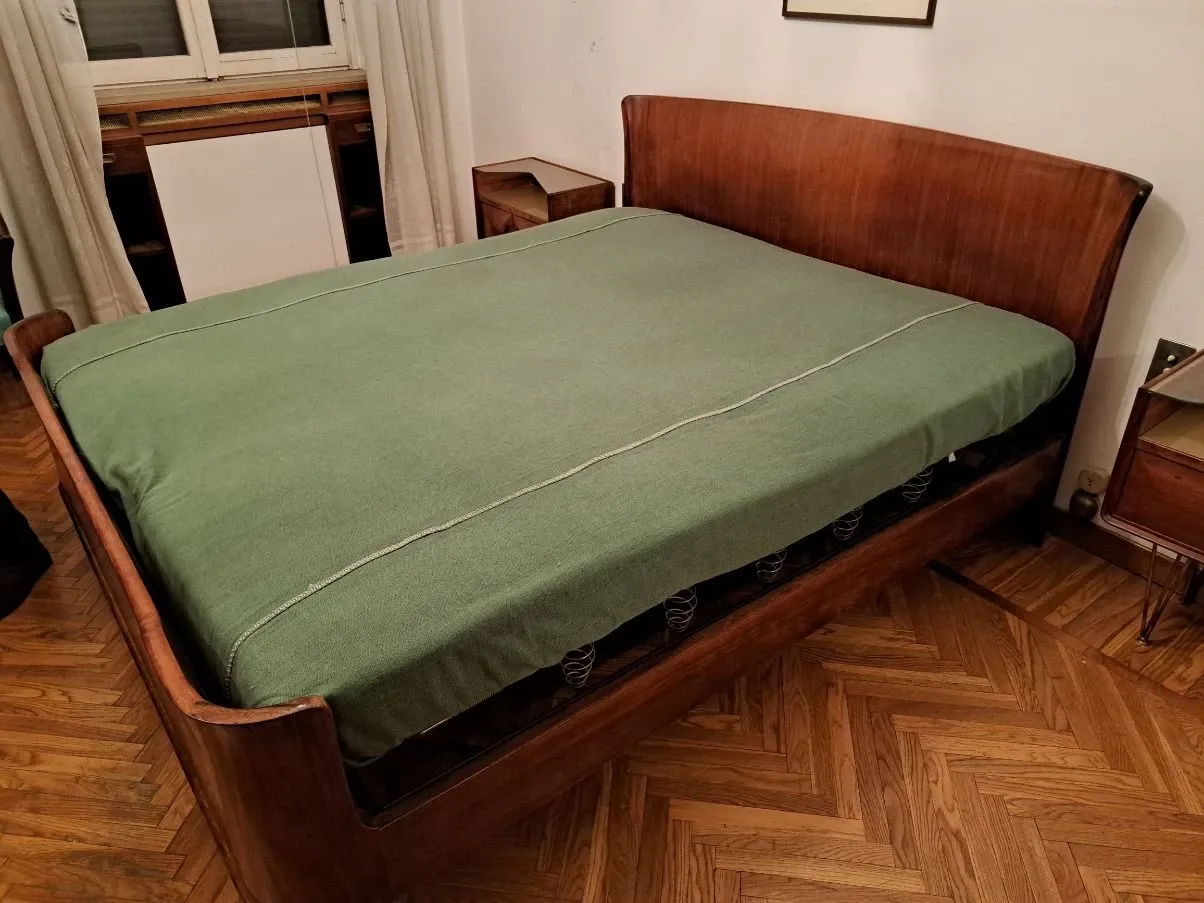 Letto vintage in legno di noce (anni '50),  1