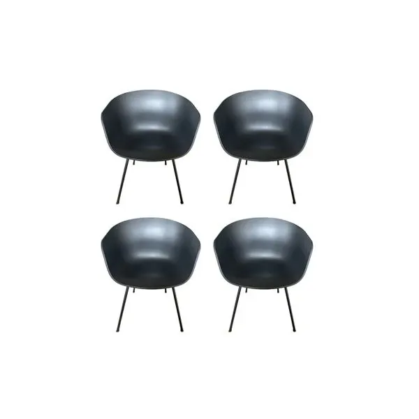 Set of 4 black About A Chair chairs, HAY image