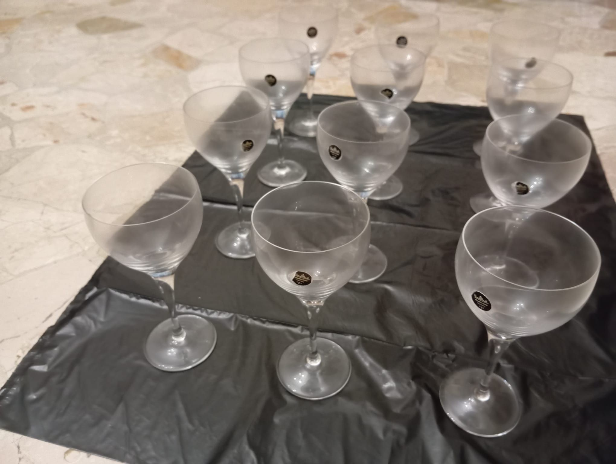 Servizio di calici per vino acqua e spumante in cristallo (anni '80), Rosenthal  Defects