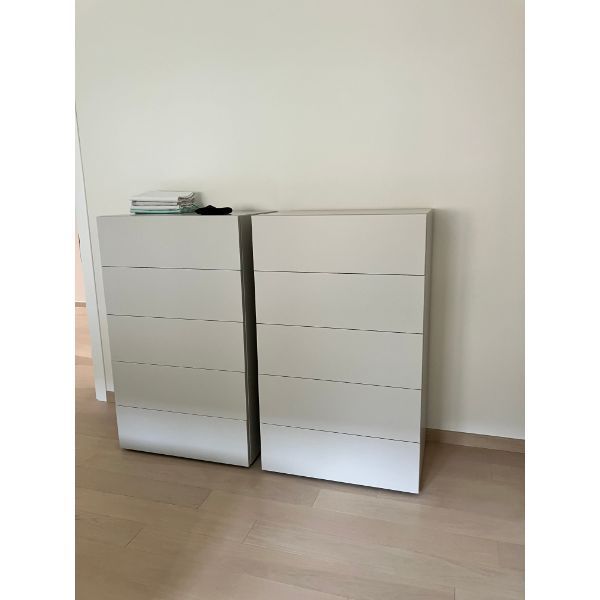 Coppia di cassettiere in legno laccato (grigio chiaro) image
