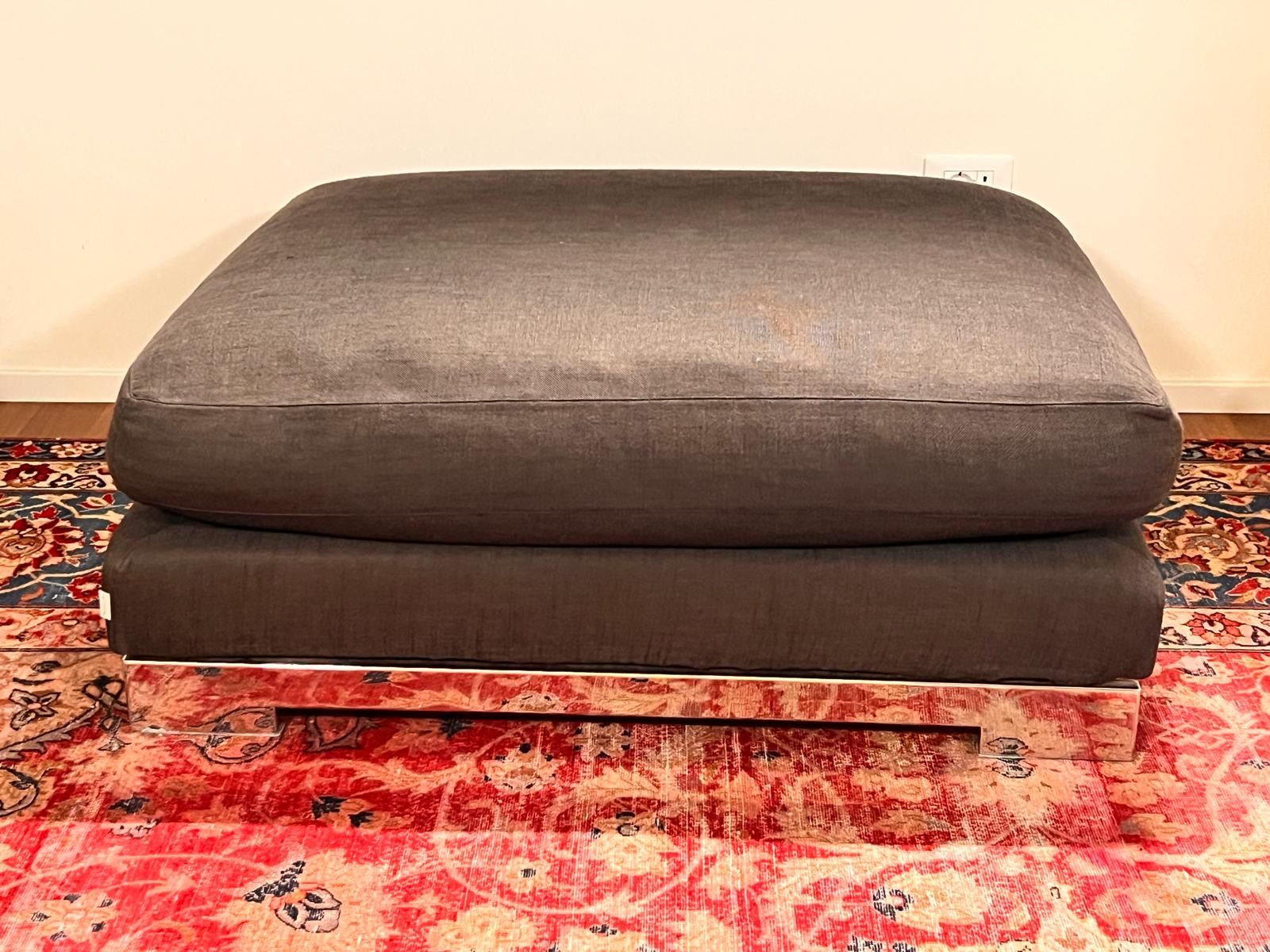 3-Seater Sofa and Reversi Ottoman in Fabric (Grey) Side