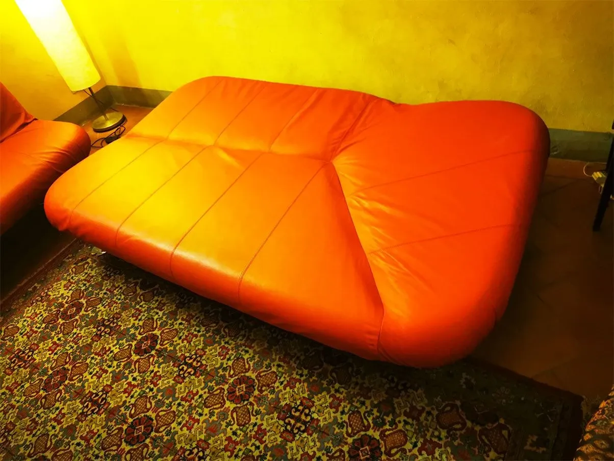 Set 2 divani letto Papillon pelle reclinabili (rosso) 5
