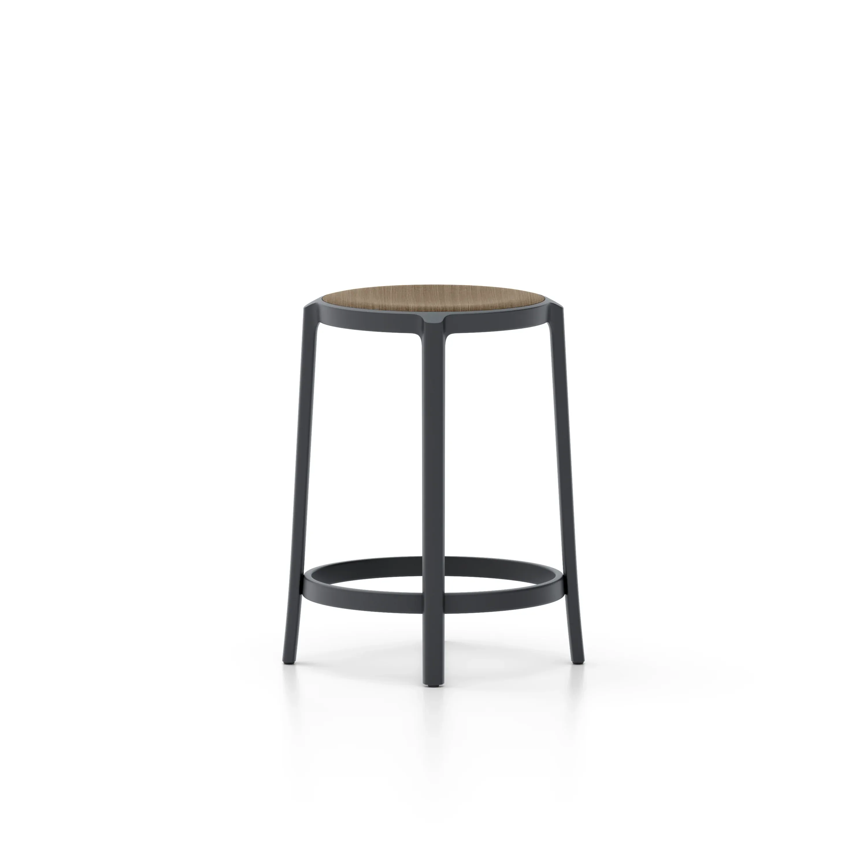 Sgabello On e On nero e marrone di Barber e Osgerby, Emeco  Side