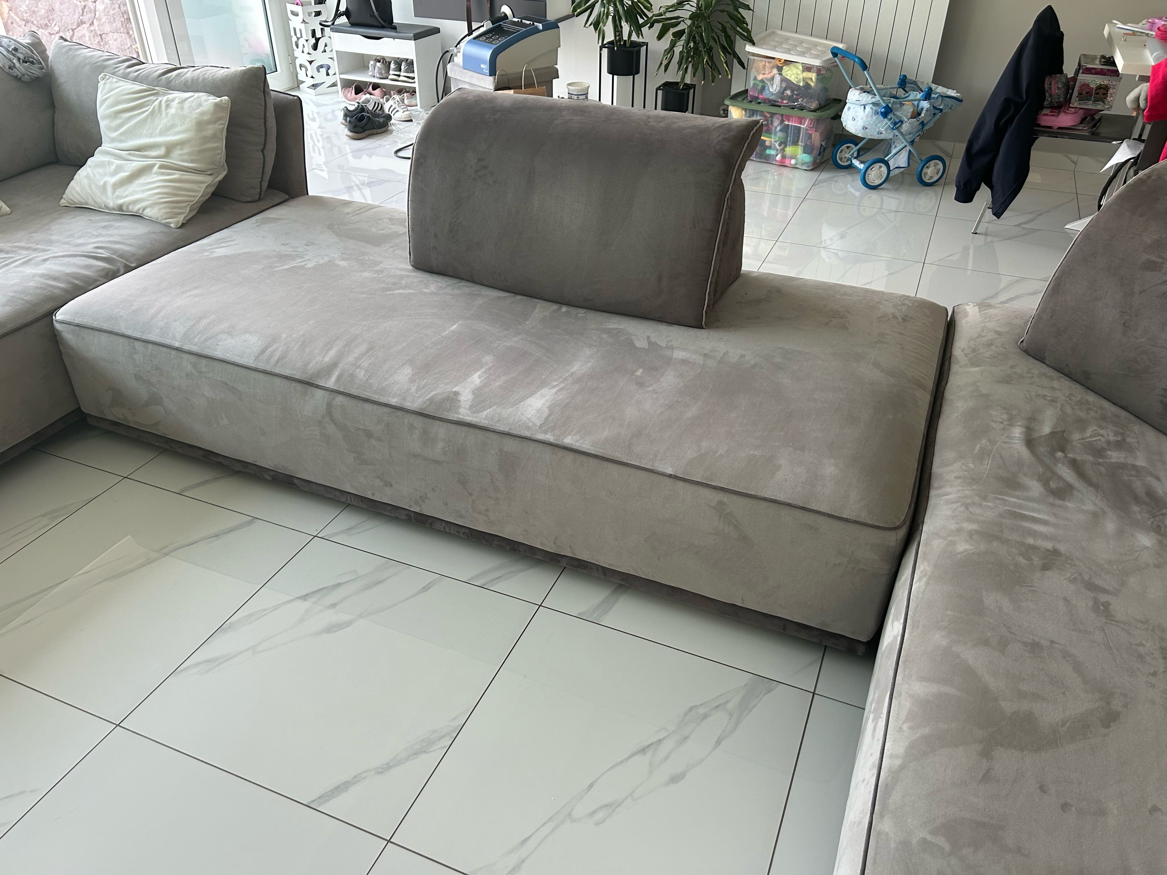 Divano Domino in tessuto grigio 9