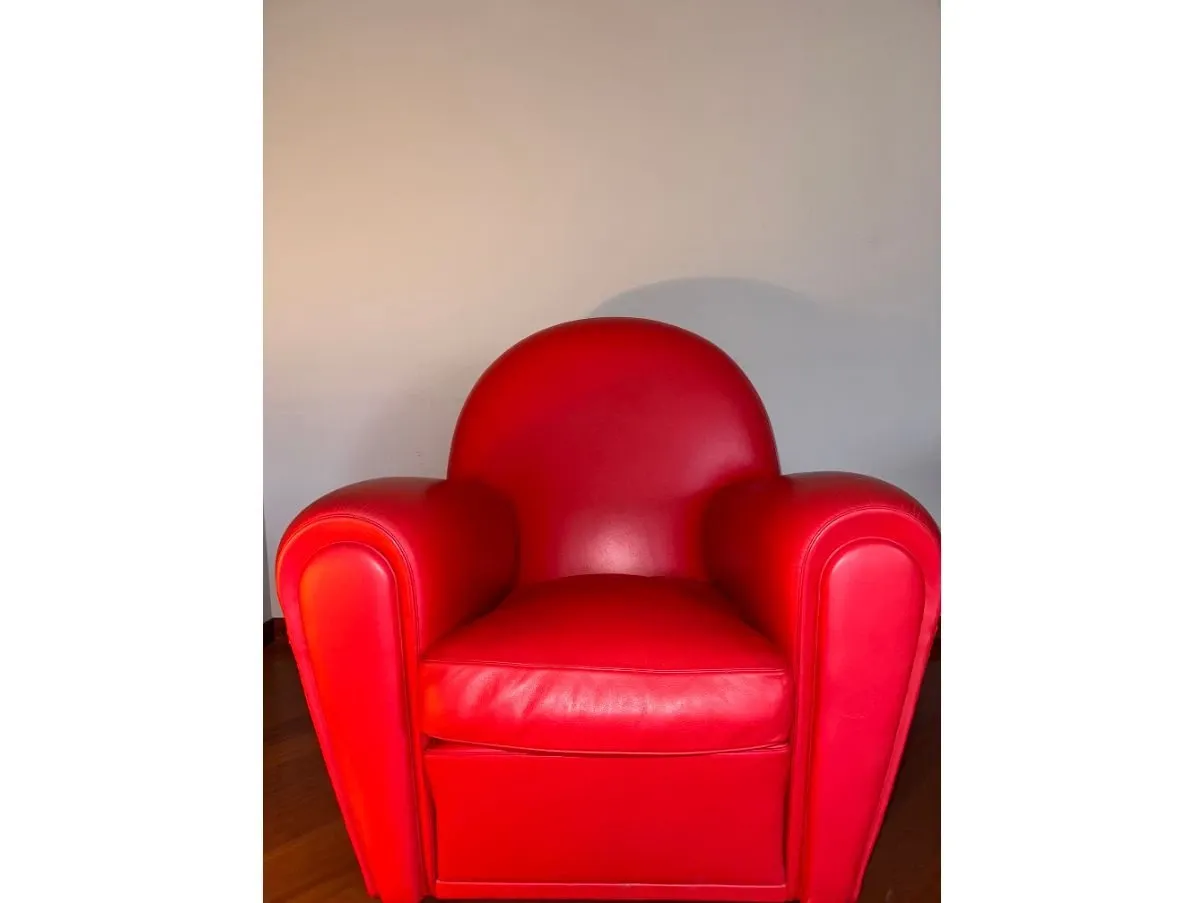 Poltrona Vanity Fair in pelle rossa 3