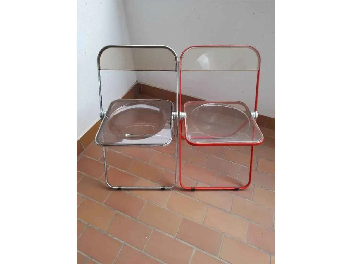 Set 2 sedie vintage Plia di Giancarlo Piretti (argento), Castelli 2