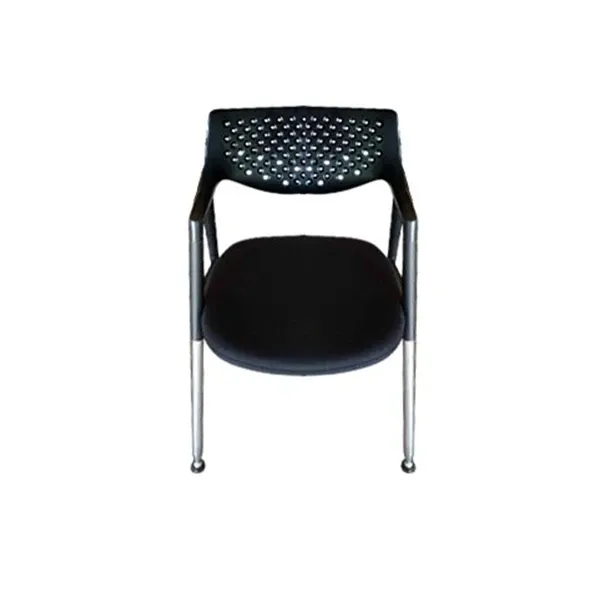 Quattro armchair in aluminum and fabric (black), Vitra image