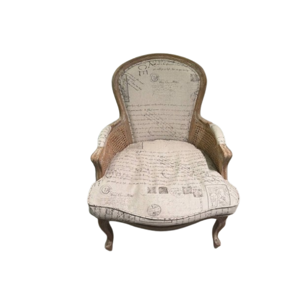 Armchair in wood and grey fabric, Dialma Brown image