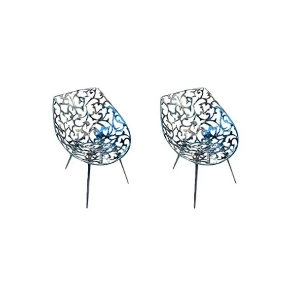 Set of 2 Mis Lacy chairs in steel, Driade image
