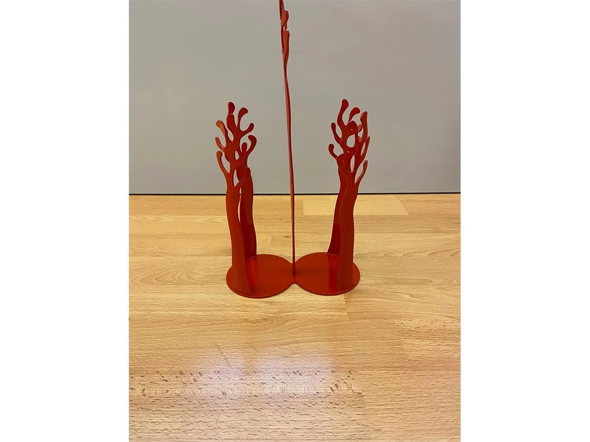 Mediterraneo cup holder in stainless steel (red), Alessi 2