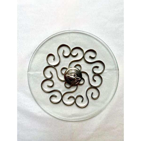 Fleuron silver kitchen plate, Christofle image