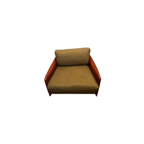 Armchair in wood, fabric and leather by Umberto Asnago, Giorgetti image