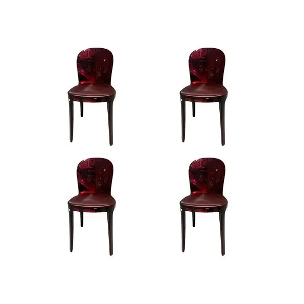 Set 4 sedie Murano Vanity rosse, Magis 