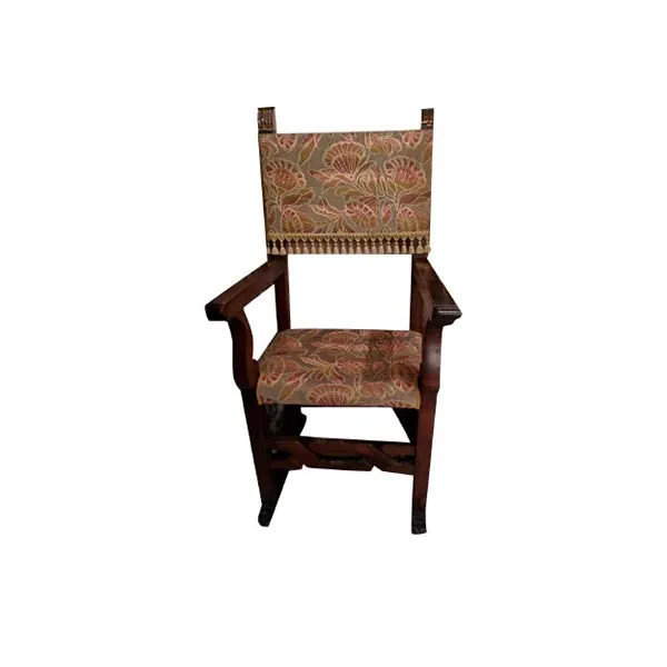 Antique high chair in walnut wood and embroidered fabric ( &#39;600) image