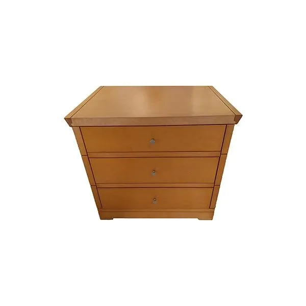 Oli bedside table with 3 drawers in wood and metal, Giorgetti 