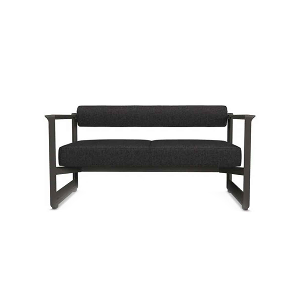 Brut 2 seater sofa in dark gray fabric and cast iron, Magis image