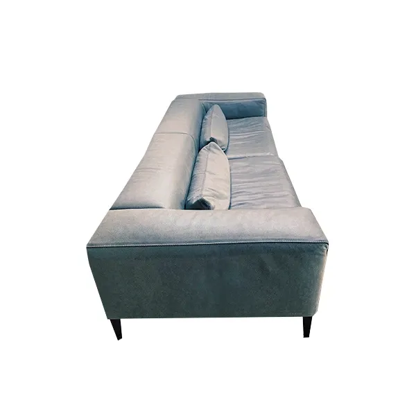 3 seater sofa with cushions covered in leather (brown), Cierre 2