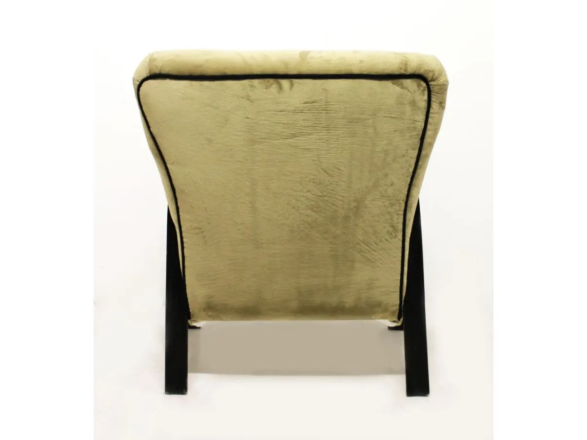 Poltrona vintage in velluto verde (anni 30), 5