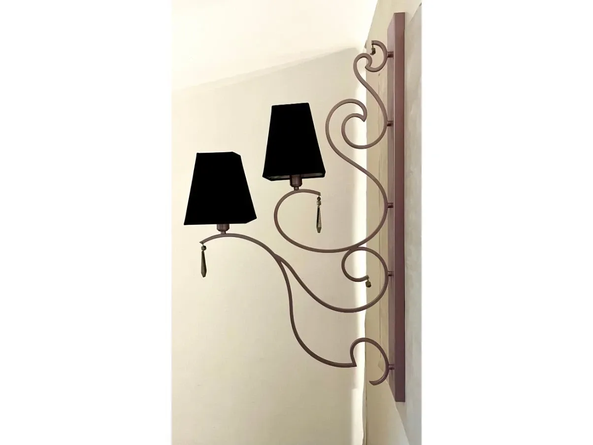 Applique a 2 luci in tessuto nero, Patrizia Garganti 3