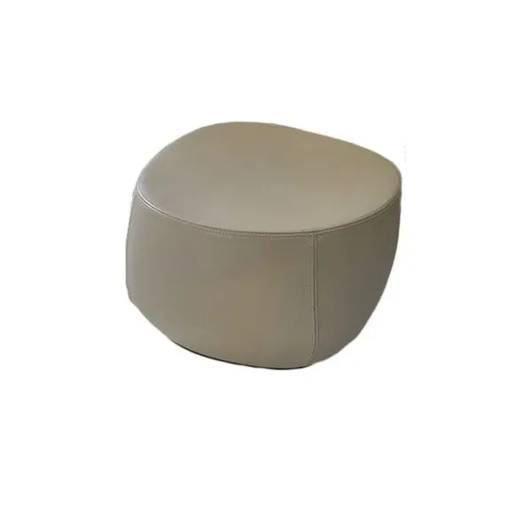 Pouf piccolo Fjord in pelle grigio chiaro, Moroso image