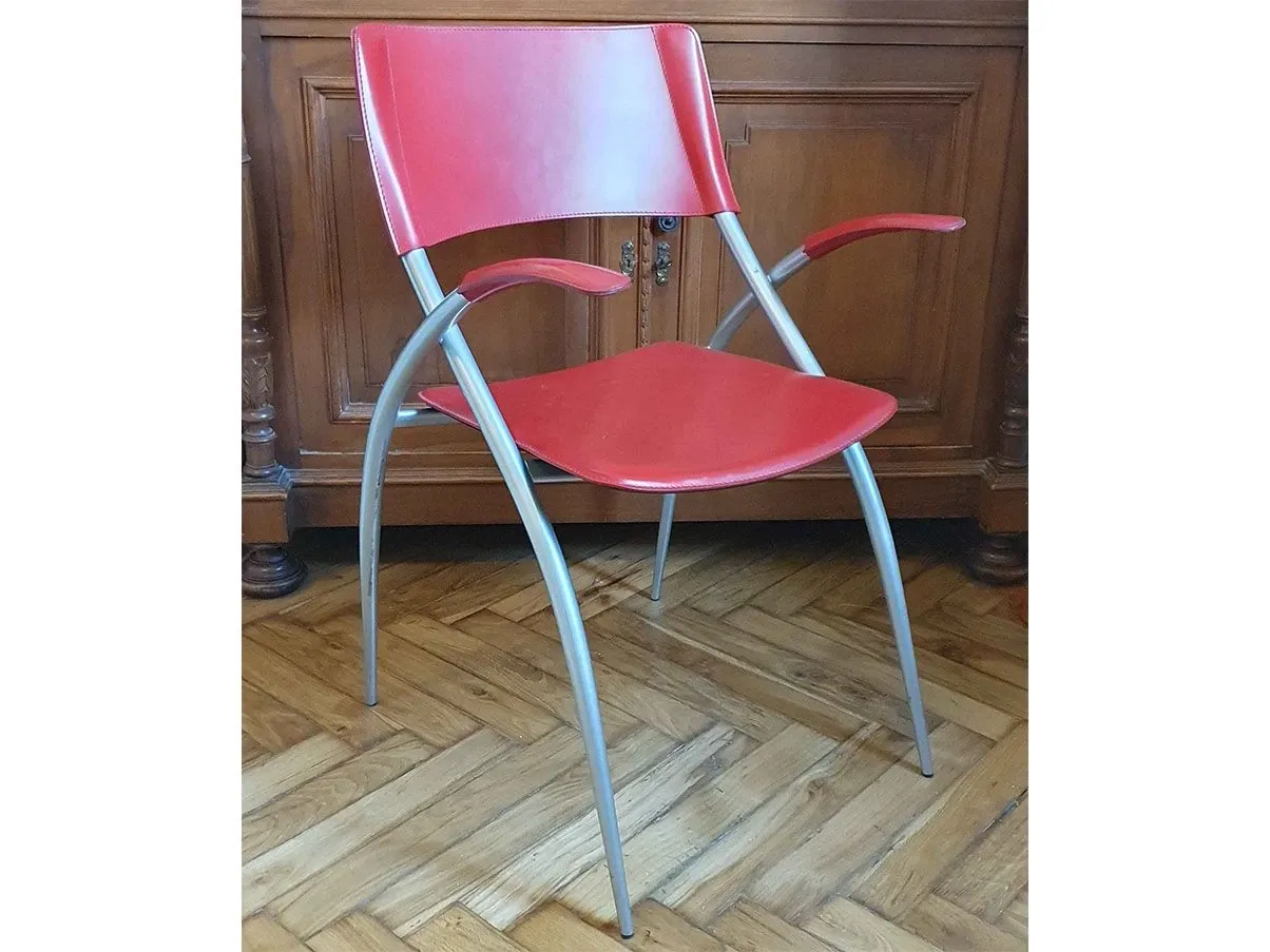 Sedia Leather Atomic Floating Chair (rosso), Calligaris 3