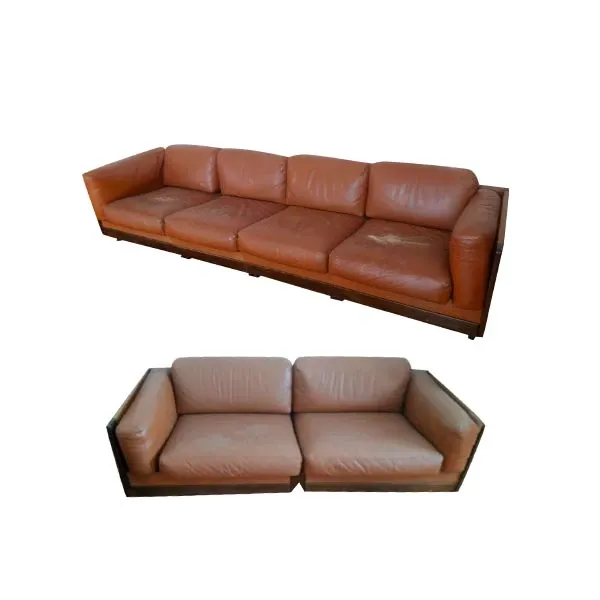 Set of 2 sofas by Afra and Tobia Scarpa in leather, Cassina image