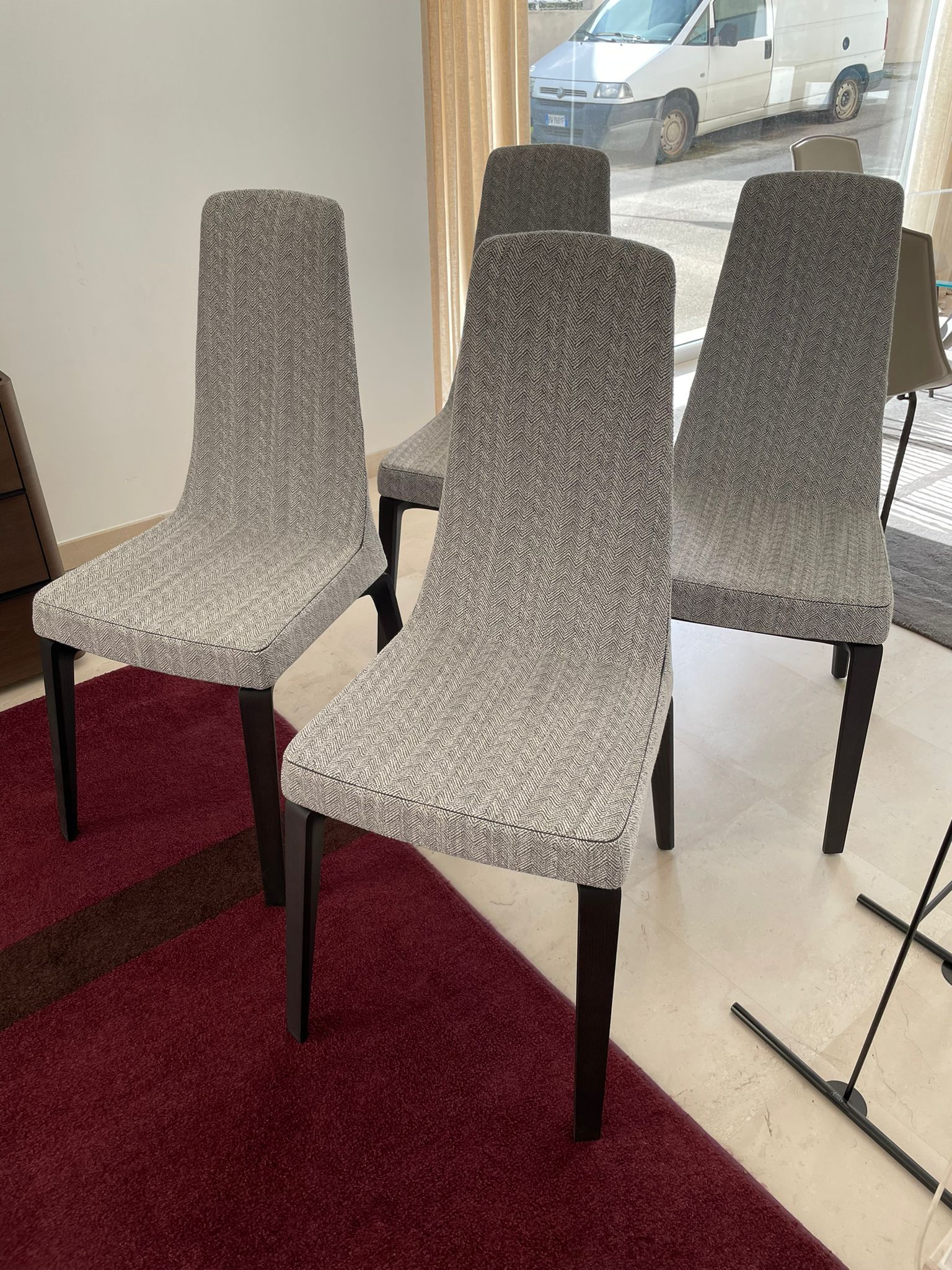 Set of 4 Blade chairs in fabric, Giorgetti  Front