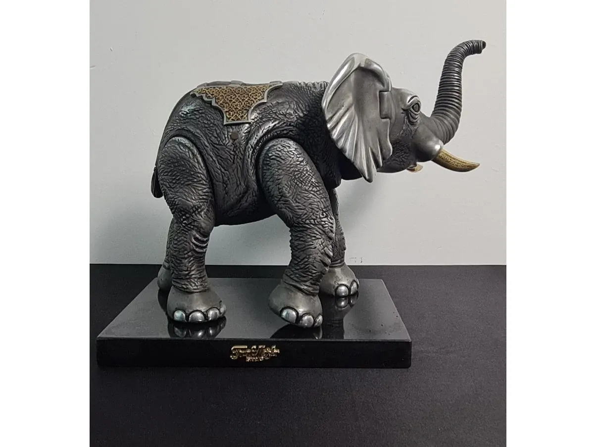 Scultura Elefante placcata oro e argento, Frank Meisler 3