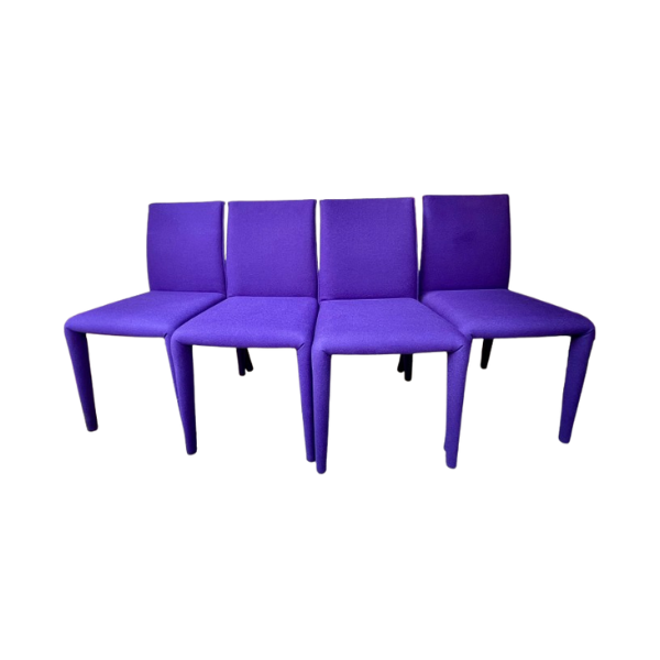 Set di 4 sedie Vol Au Vent in tessuto viola di Mario Bellini, B&B Italia image