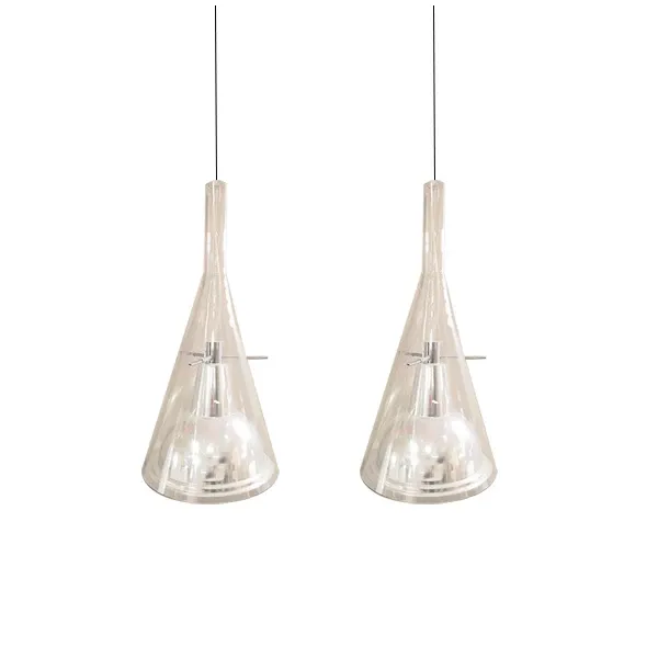Set of 2 suspension lamps Flûte XXL (silver), FontanaArte 