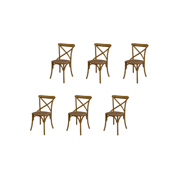 Set 6 sedie in legno di quercia e ecopelle, Design By Us image