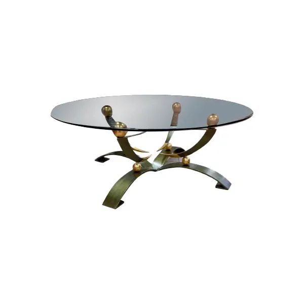 Round table in wrought iron (green-gold), Mm Lampadari image