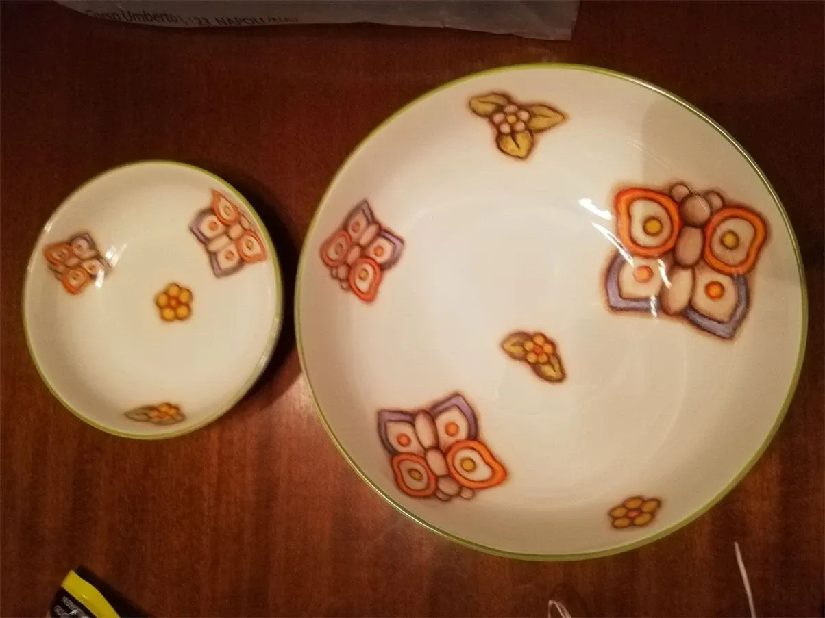 Set spaghettiera con 6 piatti Farfalla in ceramica, Thun 4