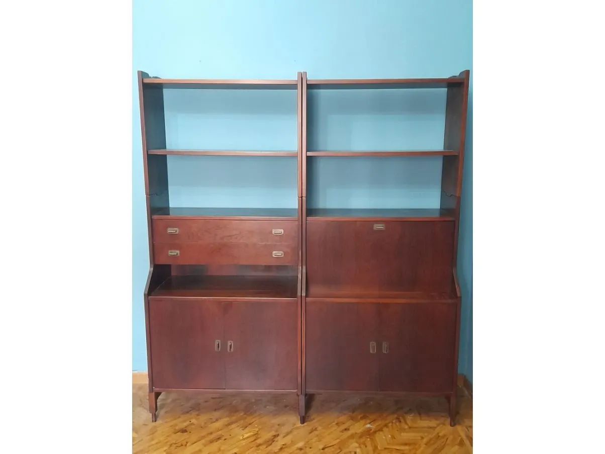 Vintage modular bookcase in rosewood (1950s), Sormani 1