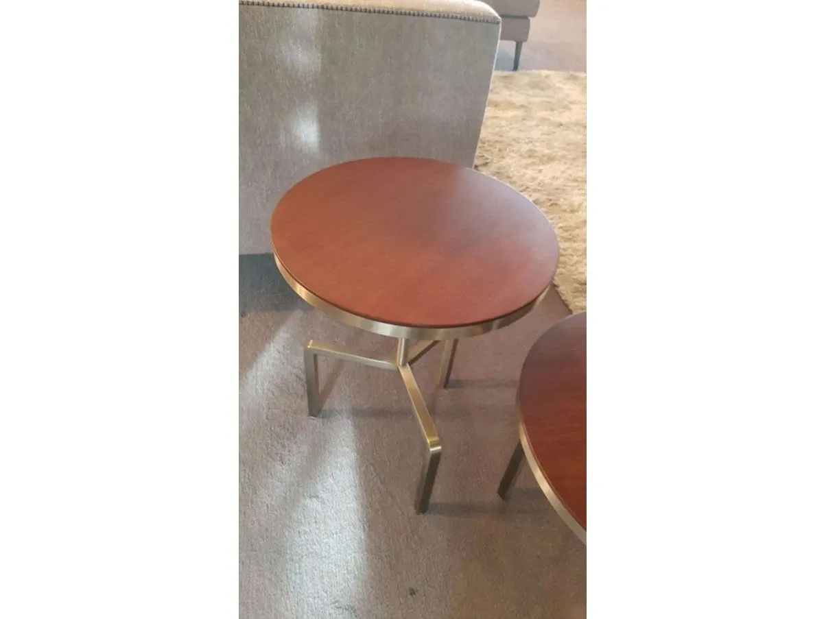 Kidd high coffee table in Canaletto walnut and steel, Flexform 
