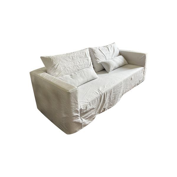 Brick sofas in white linen, Gervasoni image