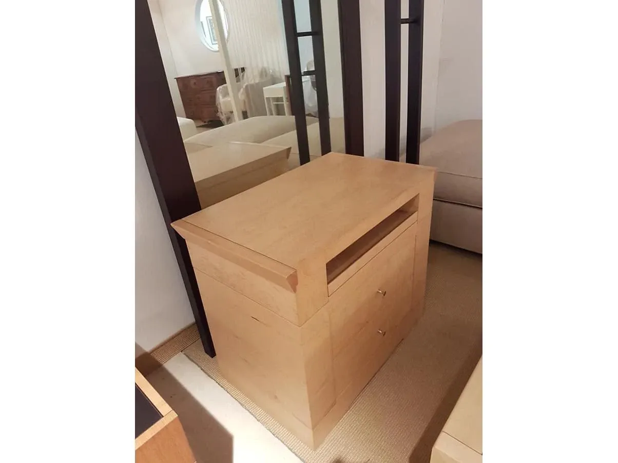 Oli bedside table with 2 drawers in maple wood, Giorgetti 4