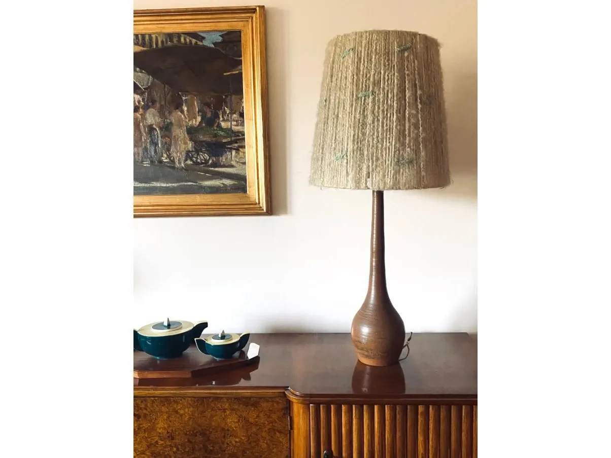 Lampada da tavolo vintage in terracotta (anni '50), 2