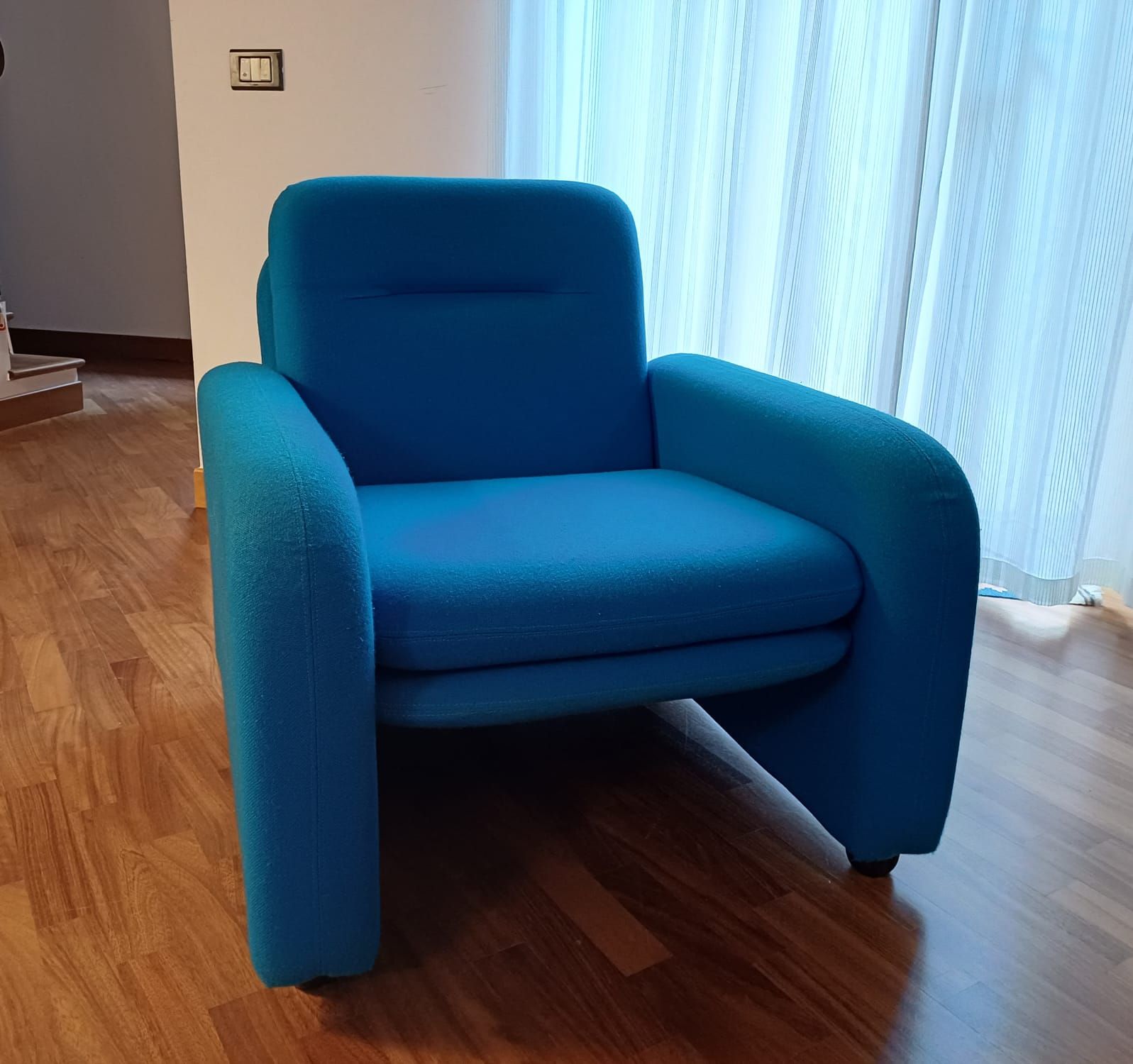 Pair of Blue Fabric Office Chairs (1990s Vintage) Brand