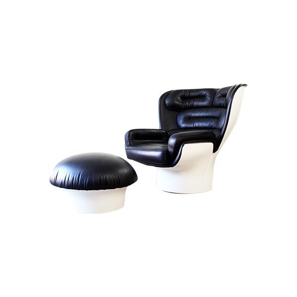 Set of Elda armchair and pouf by Joe Colombo, Longhi image