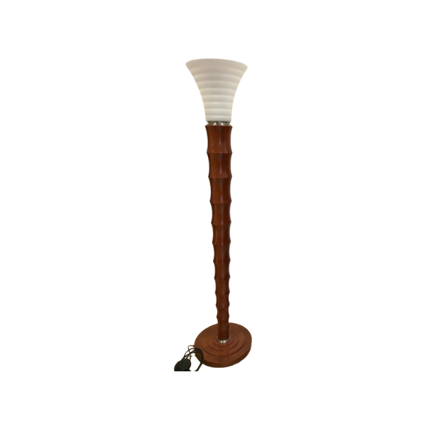 Palmus floor lamp in solid wood and Murano glass by Leon Krier, Giorgetti image