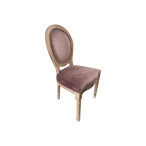 Sedia Mathilde in legno di betulla e velluto (rosa), Bizzotto image